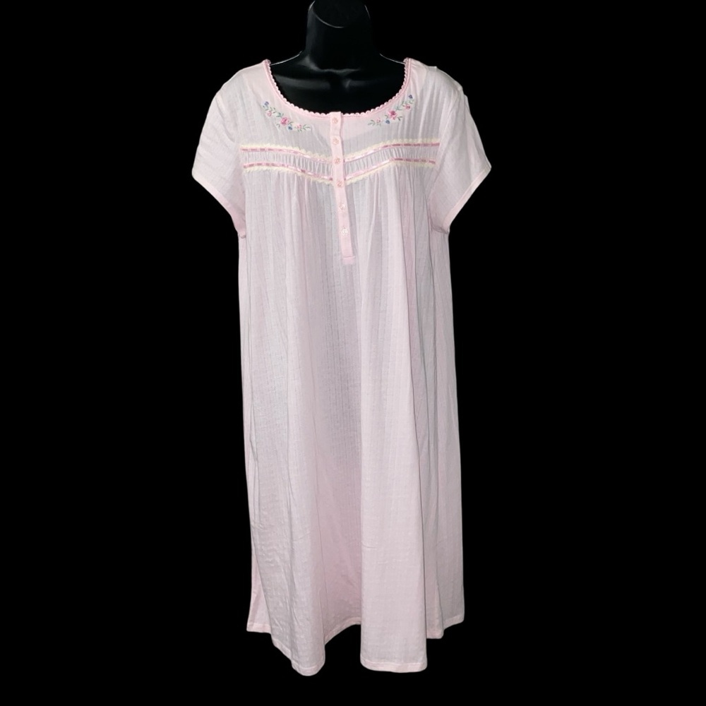 Secret Treasures Sleepwear Duster Gown Pink Seersucker Zip Pockets LG. New W/Tag